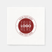 ロゴとカスタマイズ可能な文字 | 深い赤/DIY色 スタンダードカクテルナプキン (正面)