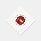 ロゴとカスタマイズ可能な文字 | 深い赤/DIY色 スタンダードカクテルナプキン (角)