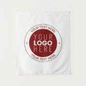 ロゴとカスタマイズ可能な文字 | 深い赤/DIY色 タペストリー (正面)