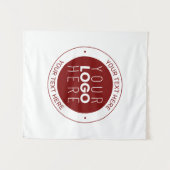 ロゴとカスタマイズ可能な文字 | 深い赤/DIY色 タペストリー (正面(横))