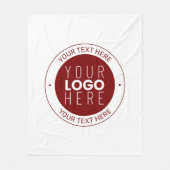 ロゴとカスタマイズ可能な文字 | 深い赤/DIY色 フリースブランケット (正面)