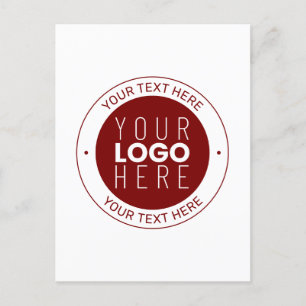 ロゴとカスタマイズ可能な文字 深い赤/DIY色 ポストカード