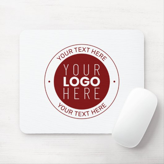 ロゴとカスタマイズ可能な文字 | 深い赤/DIY色 マウスパッド (マウス)