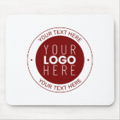 ロゴとカスタマイズ可能な文字 | 深い赤/DIY色 マウスパッド (正面)