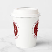 ロゴとカスタマイズ可能な文字 | 深い赤/DIY色 紙コップ (左)