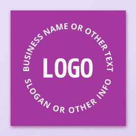 ロゴとカスタマイズ可能な文字 | 紫バイオレット エンクロージャーカード