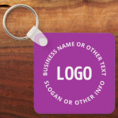 ロゴとカスタマイズ可能な文字 | 紫バイオレット キーホルダー (正面)