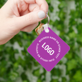 ロゴとカスタマイズ可能な文字 | 紫バイオレット キーホルダー