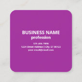 ロゴとカスタマイズ可能な文字 | 紫バイオレット スクエア名刺 (裏面)