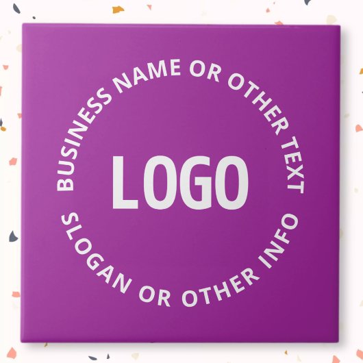 ロゴとカスタマイズ可能な文字 | 紫バイオレット タイル