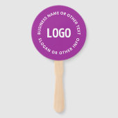 ロゴとカスタマイズ可能な文字 | 紫バイオレット ハンドファン (正面)