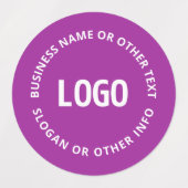 ロゴとカスタマイズ可能な文字 | 紫バイオレット ラベル (デザイン1)
