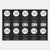 ロゴとカスタムテキストの写真プロモーションを追加 ラッピングペーパーシート (正面)