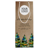ロゴとカスタムテキストを追加 - クリスマスツリー プロモーション ワインギフトバッグ (裏面)
