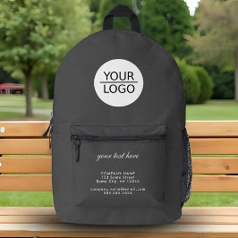 ロゴとカスタムテキストを追加 グレー カンパニー プリントバックパック