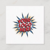 ロゴとカスタム割引コードシンプル スクエア名刺 (正面)