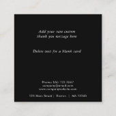 ロゴとカスタム文字のアップロードモダン黒 スクエア名刺 (裏面)