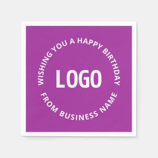 ロゴとカスタム文字 | ハッピーバースデー元… スタンダードカクテルナプキン (正面)