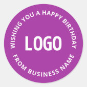 ロゴとカスタム文字 | ハッピーバースデー元… ラウンドシール (正面)