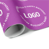 ロゴとカスタム文字 | ハッピーバースデー元… ラッピングペーパー (ロールコーナー)