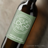 ロゴとキャッチフレーズを追加 現代的でミニマルなグリーン ワインラベル