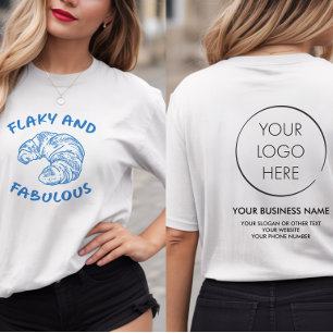 ロゴとクロワッサン入りパン屋のビジネス用マーケティング Tシャツ