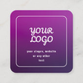 ロゴとスタイリッシュ明るい紫グラデーション エンクロージャーカード (正面)