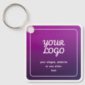 ロゴとスタイリッシュ明るい紫グラデーション キーホルダー (正面)