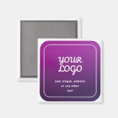 ロゴとスタイリッシュ明るい紫グラデーション マグネット (正面/裏面)