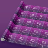 ロゴとスタイリッシュ明るい紫グラデーション ラッピングペーパー