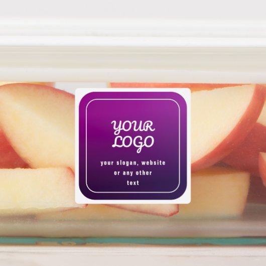 ロゴとスタイリッシュ明るい紫グラデーション ラベル (貼付)