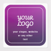 ロゴとスタイリッシュ明るい紫グラデーション ラベル (デザイン1)