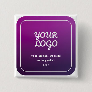ロゴとスタイリッシュ明るい紫グラデーション 缶バッジ