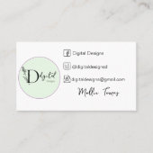 ロゴとソーシャルパーソナライズされたMを使用してカスタマイズ可能 名刺 (正面)