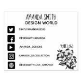 ロゴとソーシャルメディアのアイコンのラバースタンプ ラバースタンプ (インプリント)