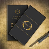 ロゴとソーシャルメディアのアイコン金ゴールド/Bk Vrt ID810 名刺