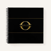 ロゴとソーシャルメディアのアイコン金箔/Bk Sq ID810 ノートブック (正面)