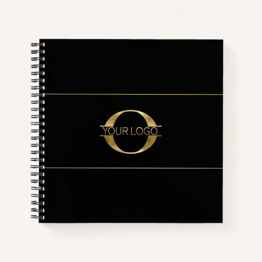 ロゴとソーシャルメディアのアイコン金箔/Bk Sq ID810 ノートブック (正面)