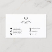 ロゴとソーシャルメディアのアイコンBlk/White Hor ID810 名刺 (裏面)