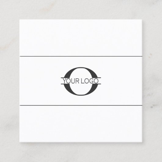 ロゴとソーシャルメディアのアイコンBlk/White Sq ID810 スクエア名刺 (正面)
