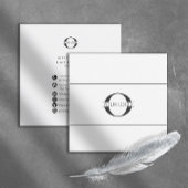 ロゴとソーシャルメディアのアイコンBlk/White Sq ID810 スクエア名刺