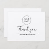ロゴとソーシャルメディアエレガントのサンキューカード エンクロージャーカード (正面/裏面)
