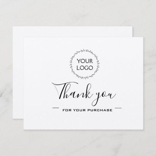 ロゴとソーシャルメディアエレガントのサンキューカード エンクロージャーカード (正面/裏面)