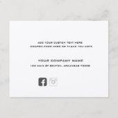 ロゴとソーシャルメディアエレガントのサンキューカード エンクロージャーカード (裏面)