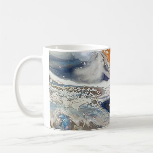ロゴとタイ絵画トルv2を持つHeatherのマグカップによるアート コーヒーマグカップ (左)