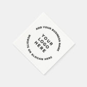 ロゴとテキストが入ったシンプルでプロフェッショナルなデザイン スタンダードカクテルナプキン (角)