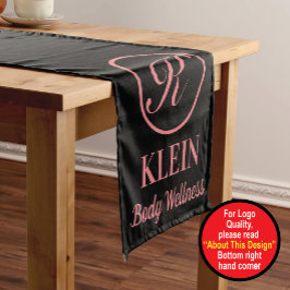 ロゴとテキストをカスタマイズしたテーブルランナー ショートテーブルランナー