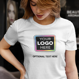 ロゴとテキスト入りシンプルなビジネスTシャツ（女性用） Tシャツ
