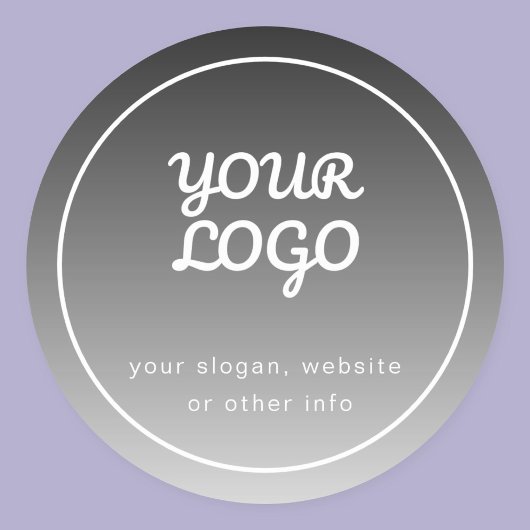 ロゴとテキスト | ダークグレーのグラデーション ラウンドシール