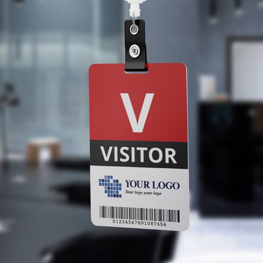 ロゴとバーコードビジターを赤で追加 バッジ